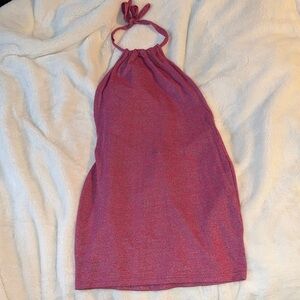 SHEIN Halter Mini Dress in Magenta Pink